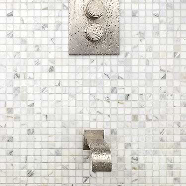 Calacatta White 1x1 Square Polished Marble Mosaic