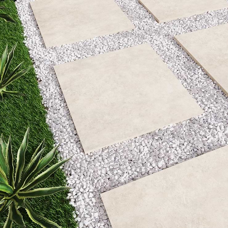 Trail Clay White 24x24 Textured Porcelain 2CM Outdoor Paver