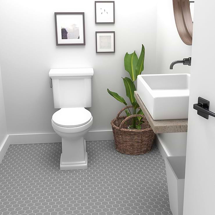 Hexagon tile sale bathroom