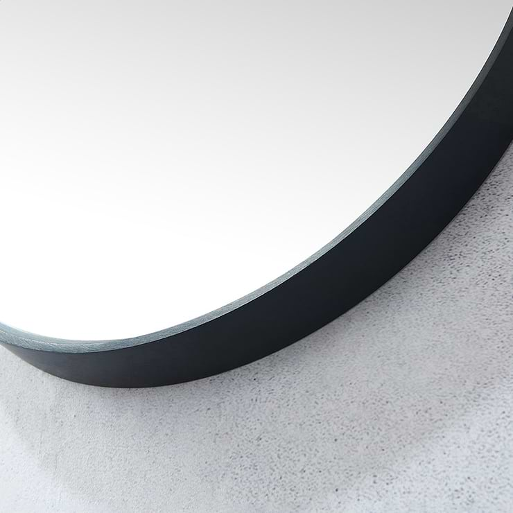 Olinda Brushed Black 20x36" Framed Oval Mirror