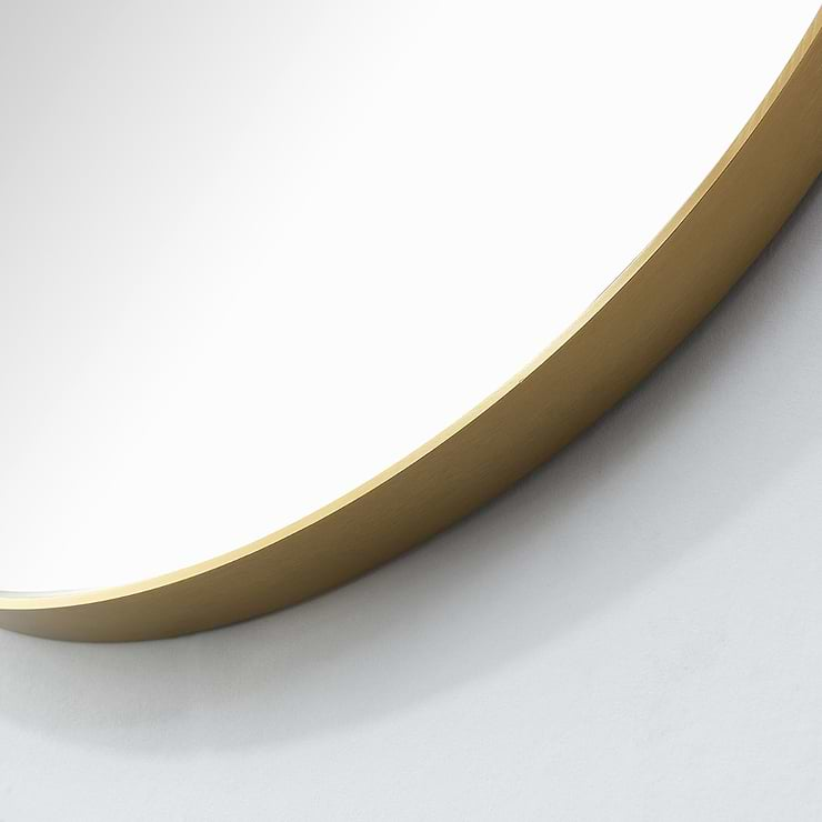 Olinda Brushed Gold 35.4" Framed Round Mirror