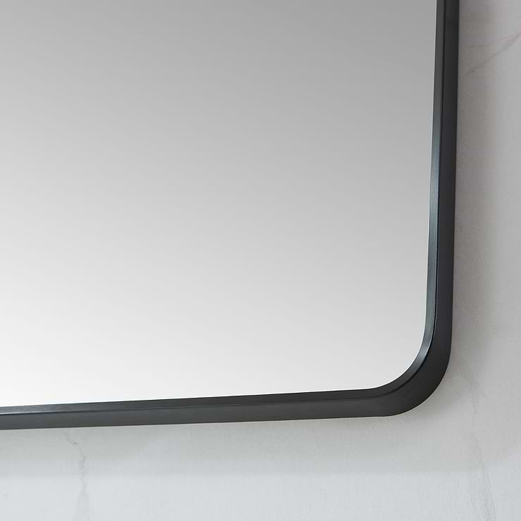 Olinda Brushed Black 48x32" Framed Rectangle Mirror