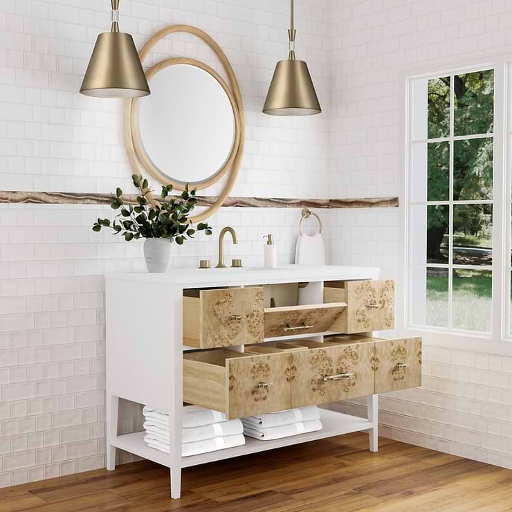 James Martin Vanities Olena Light Mappa 48" Single Vanity with White