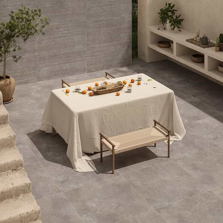 Saint Remy Grigio Gray 36x36 Limestone Look Semi-Polished Porcelain Tile