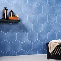 HexArt Azul 8" Hexagon Porcelain Matte Tile