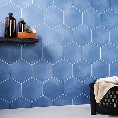 HexArt Azul Blue 8" Hexagon Matte Porcelain Tile