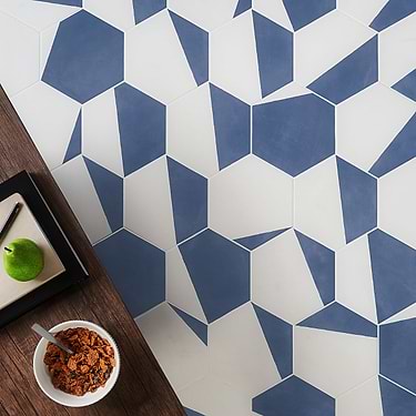 HexArt Pop Azul Blue 8" Hexagon Matte Porcelain Tile - Sample