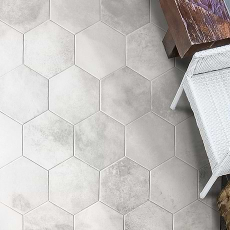 Terra Pompeii Blanco White 8" Hexagon Matte Porcelain Tile