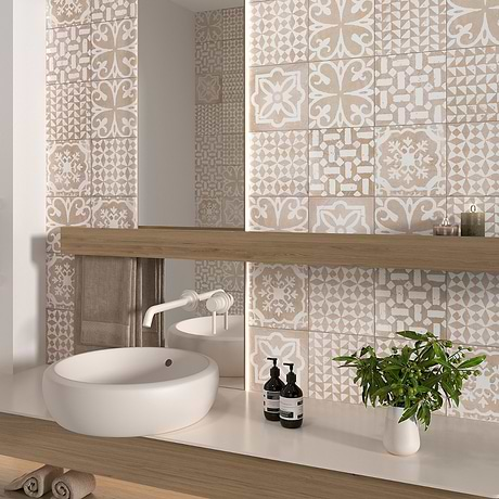 Mediterra Kasma Terra Cream Décor 8x8 Matte Porcelain Tile by Angela Harris