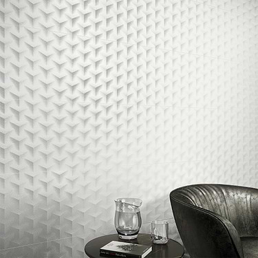 Wonderland Shape White 12x36 3D Polished Ceramic Tile - Sample