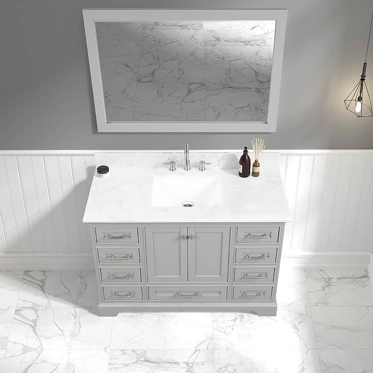 Glendale 48'' Gray Vanity And Marble Counter