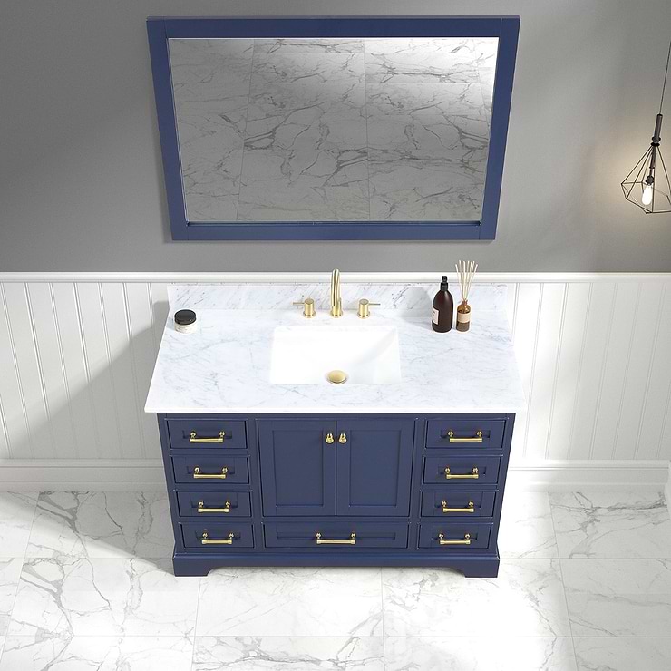 Glendale 48'' Blue Vanity And Marble Counter