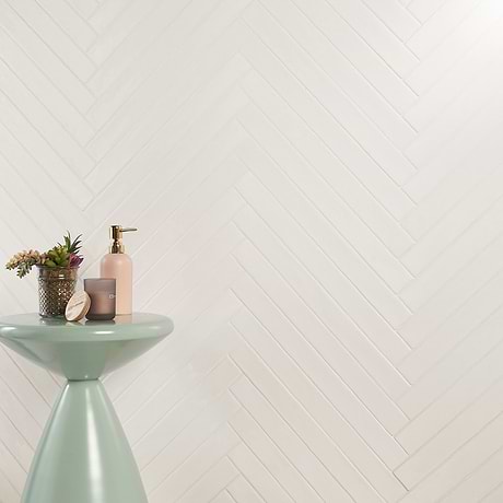 Carolina Cloud White 2X20 Polished Ceramic Tile - Sample