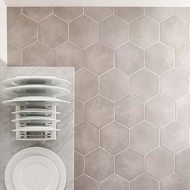 HexArt Gris Gray 8" Hexagon Matte Porcelain Tile