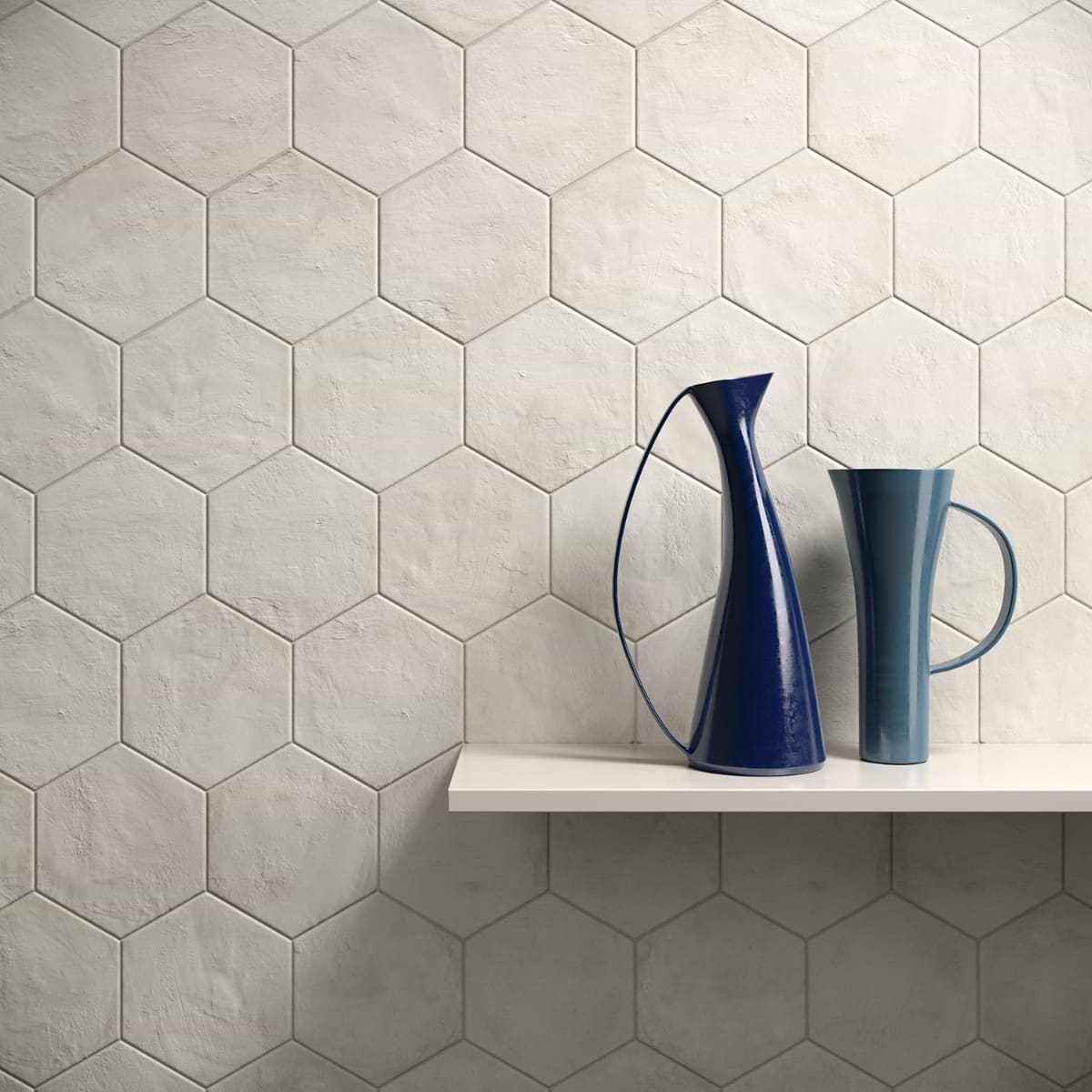 Buy Ava Bianco 8 inch Hexagon Matte Porcelain Tile | TileBar.com