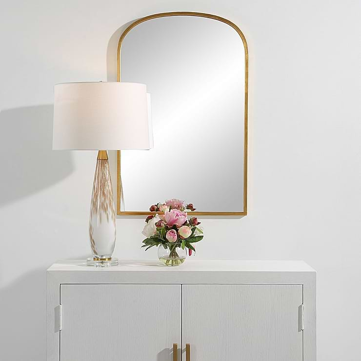 Simpla Arcadia Gold 22x34" Arched Mirror