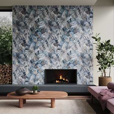 Monet Rain Forest Blue 24x48 Artisan Decor Matte Porcelain Wall Tile - Sample
