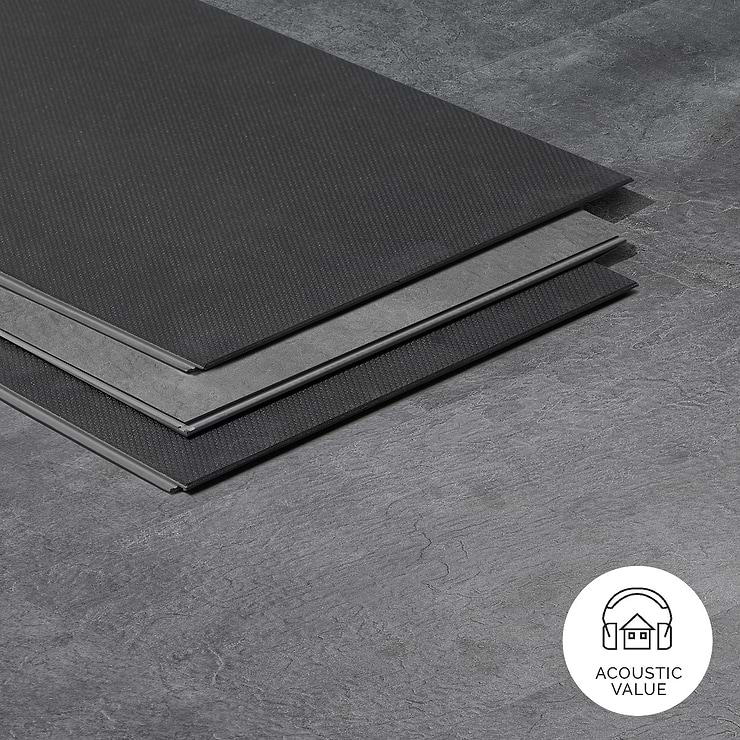 Optoro Trail Slate Black 28mil Wear Layer Rigid Core Click 12x24 Luxury Vinyl Tile