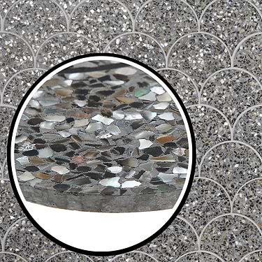 Reef Gray 5" Fishscale Polished Pearl Terrazzo Mosaic