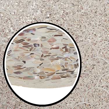 Reef Cream 5" Fishscale Polished Pearl Terrazzo Mosaic
