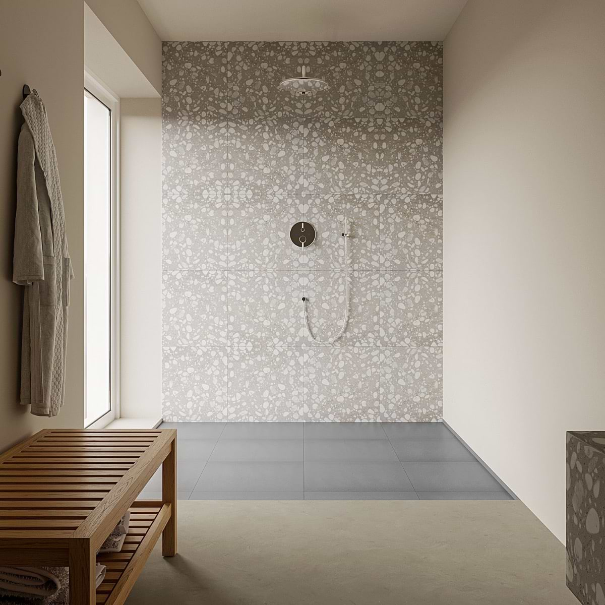 Terrazzo Italy Sacra Grigio Gray 24x24 Honed Terrazzo Tile