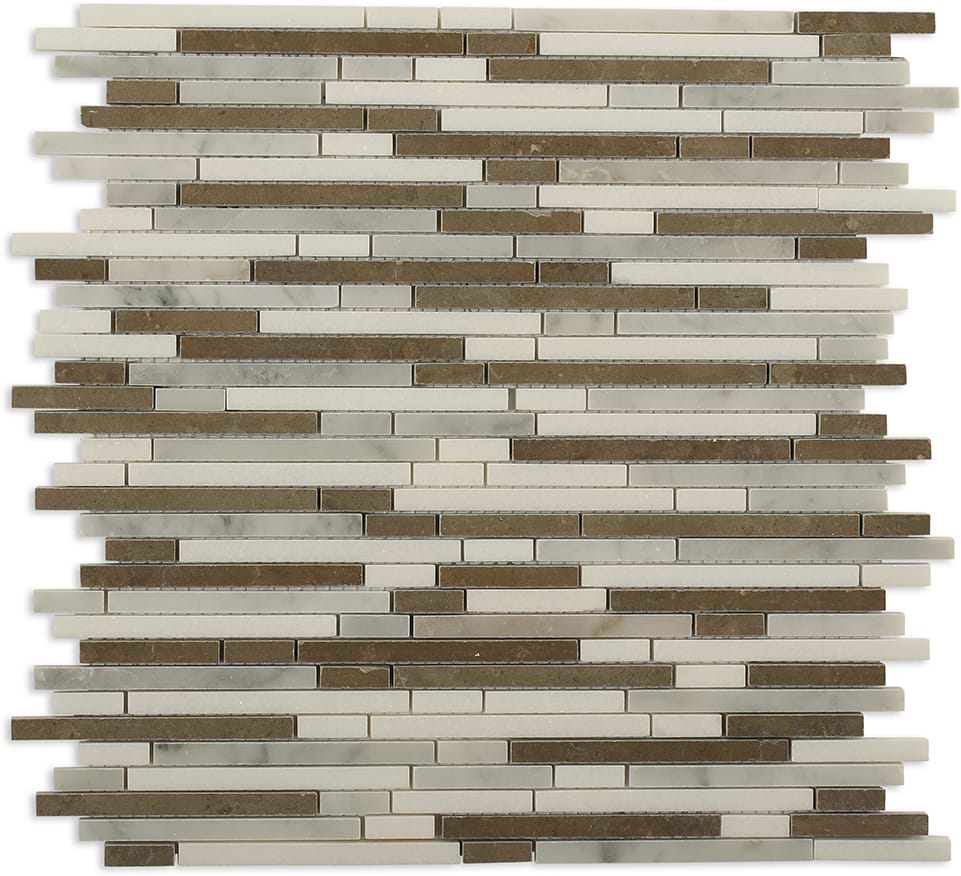 Torpedo Alaskan Blend Marble Polished Mosaic Tile