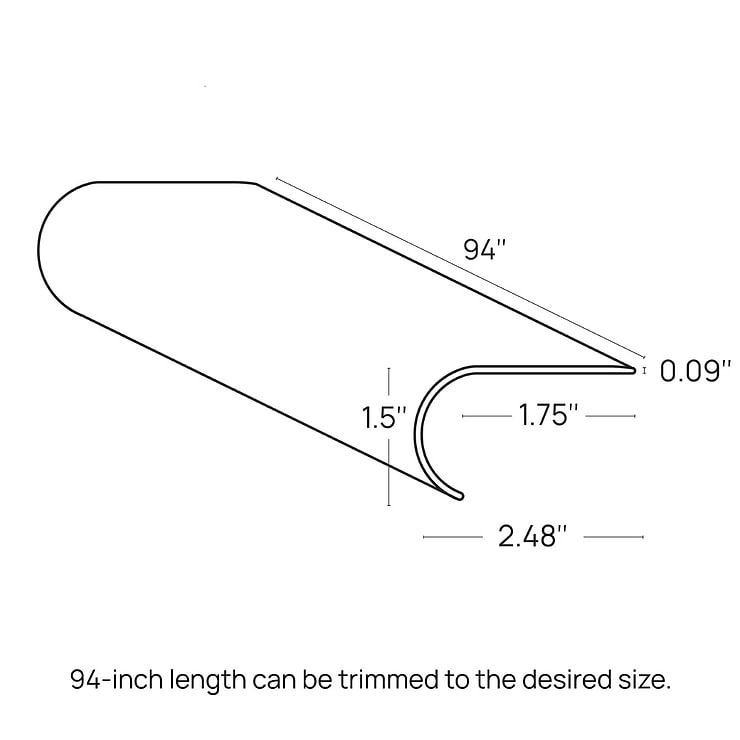 Fleetwood Starling 2.48x1.52x94" LVT Round Stair Nose by Versatrim
