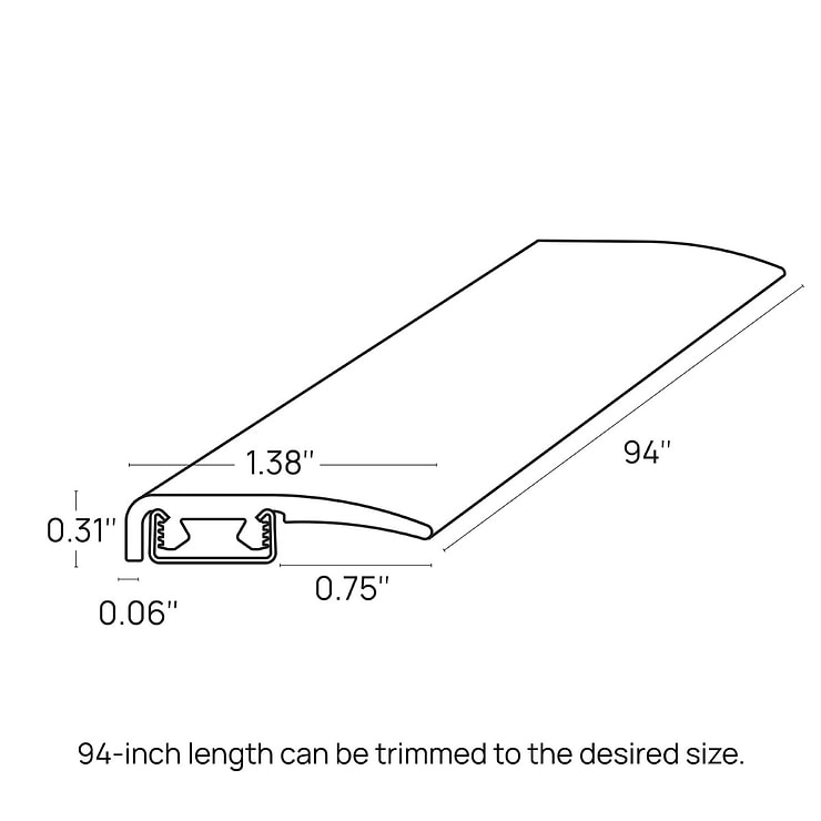 Fleetwood Starling 1.38x94" LVT Slim End Cap by Versatrim