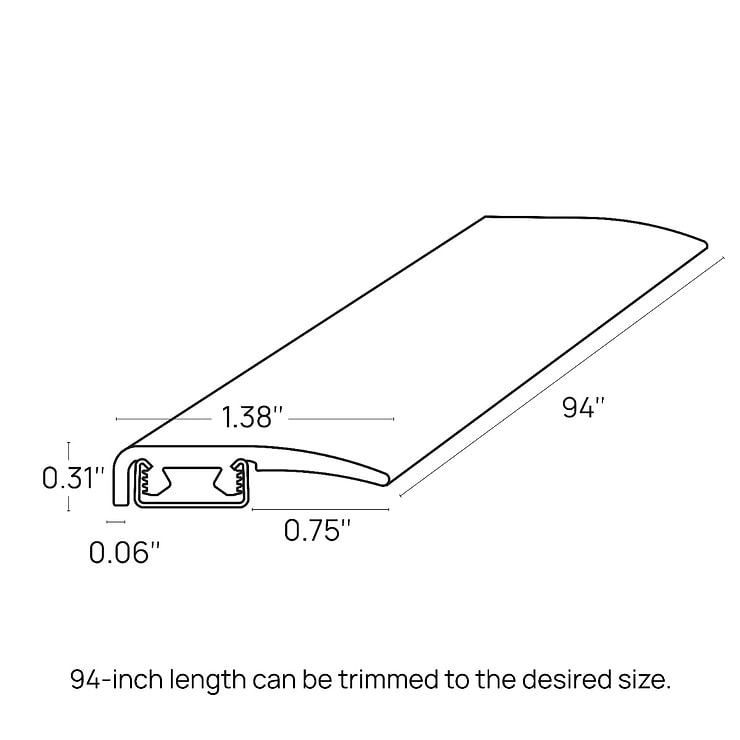 Ristretto LVT Dark Gray 1.38x94" LVT Slim End Cap by Versatrim