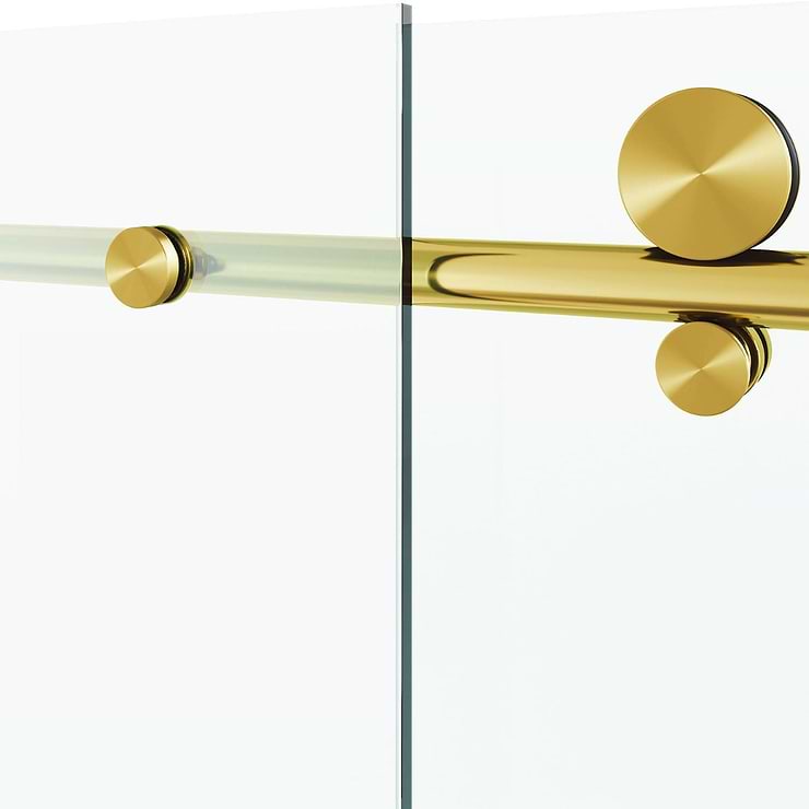 Volare 48x76 Reversible Sliding Shower Door with Clear Glass in Brushed Gold