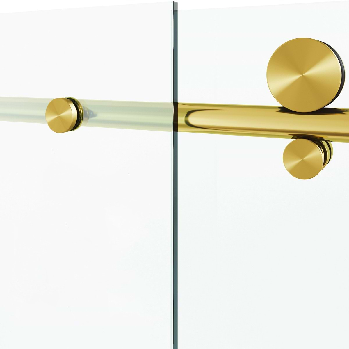 Volare 72x76 Reversible Sliding Shower Door with Clear Glass in Brushed Gold