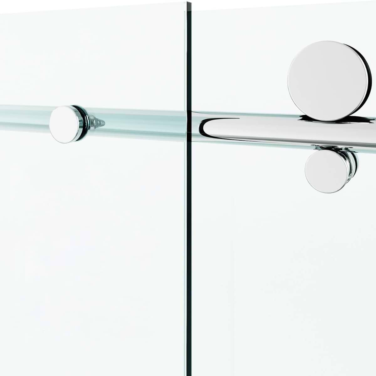 Volare 72x76 Reversible Sliding Shower Door with Clear Glass in Chrome