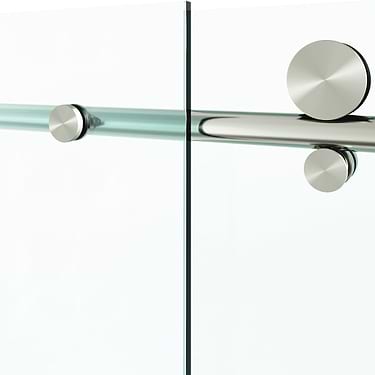 Volare 60x76 Reversible Sliding Shower Door with Clear Glass in Stainless Steel
