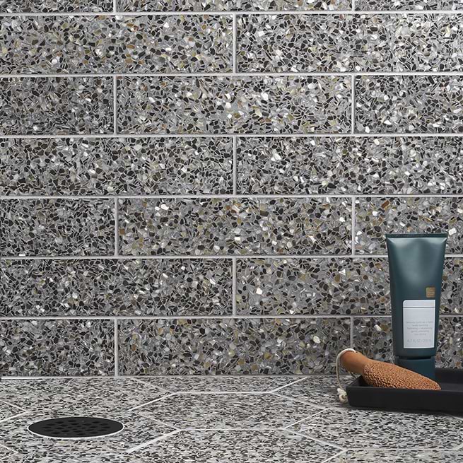 A shimmering take on traditional terrazzo