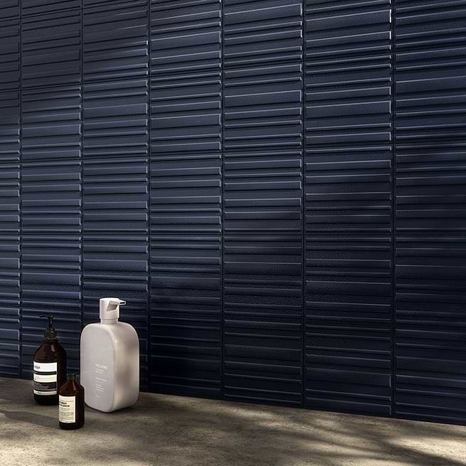 Mixed-finish dimensional wall tile