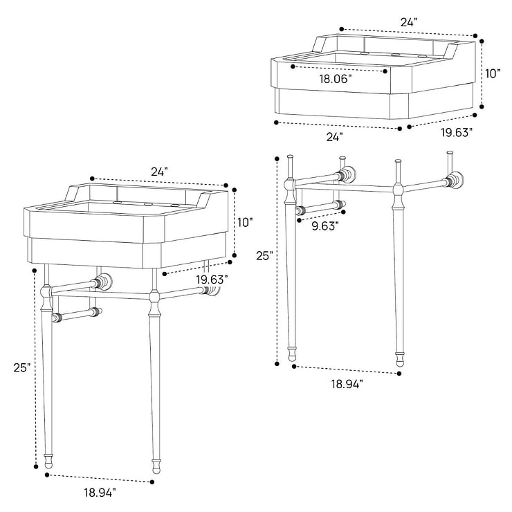 James Martin Vanities Wellington Chrome 24" Single Vanity with Integrated White Porcelain Top