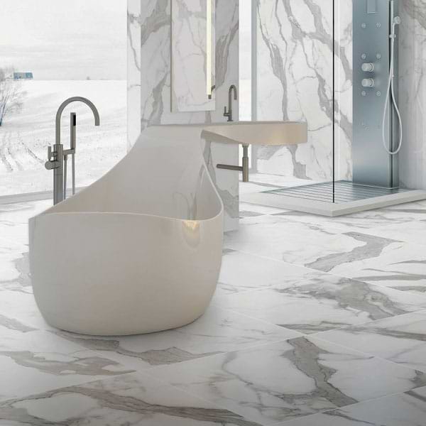 Shop Marble Look Bathroom Floor Tiles