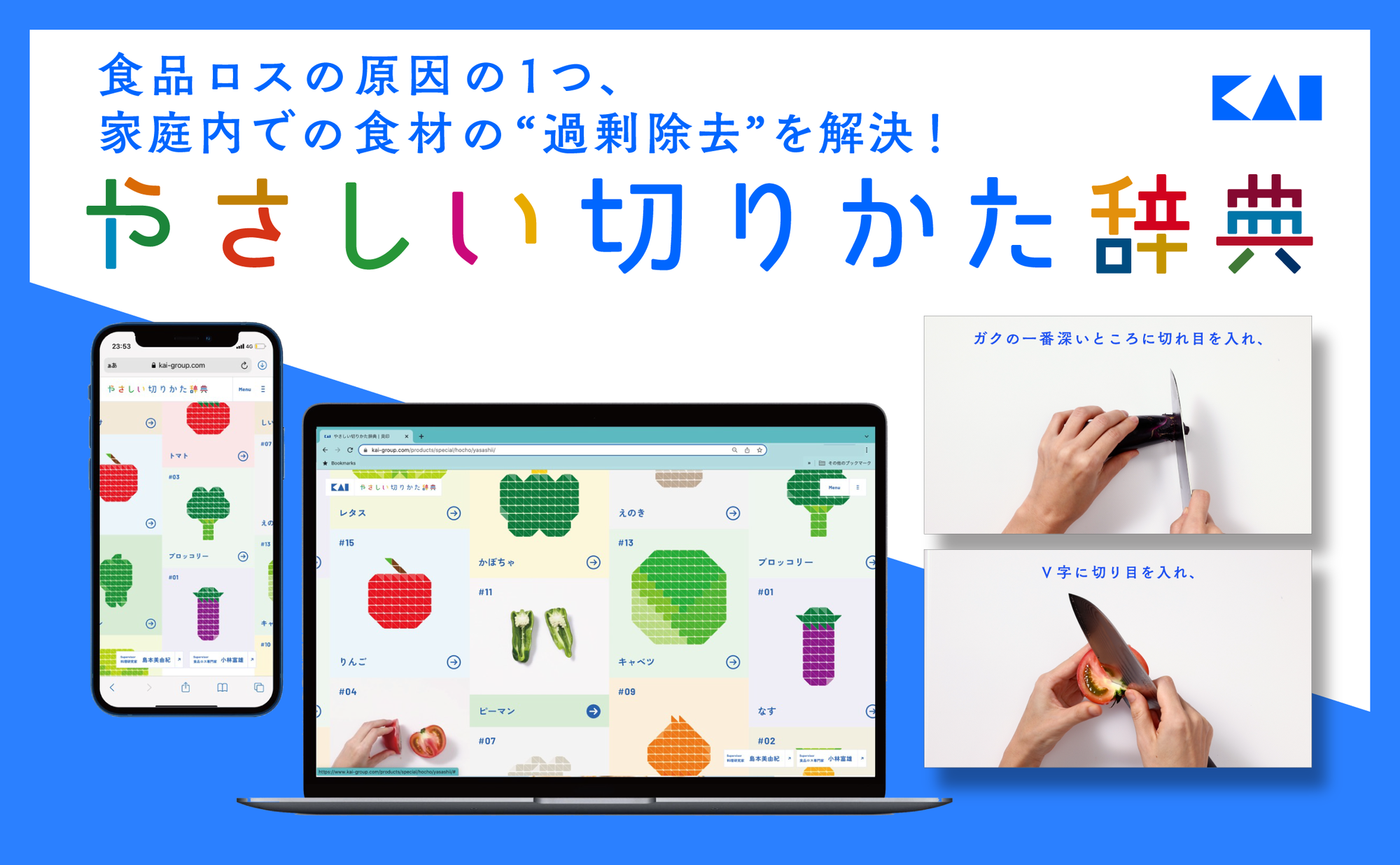 身近な社会課題ソリューション、貝印「やさしい切りかた辞典」