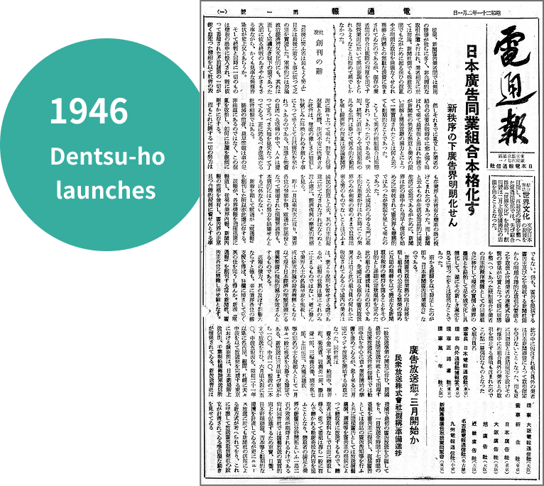 1964: Birth of the “Denpo News” A monochrome newspaper