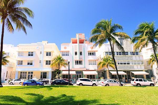 Landscape view of Miami’s Ocean Drive