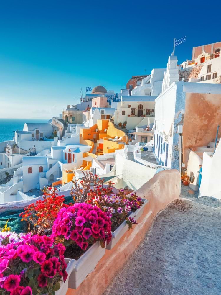 overlooking Santorini