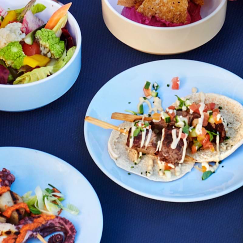 close up shot of food on table