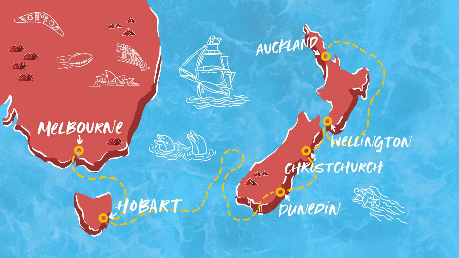 Pacific Fjords and Tasman Treasures Map
