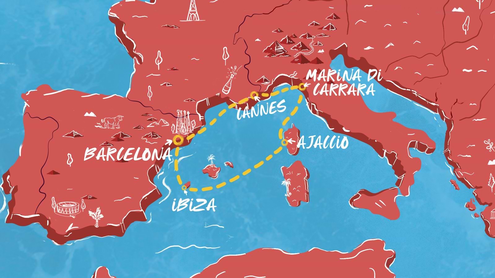 Map of Irresistible Med with Cannes