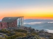 HOBART, TASMANIA Sunshine mountain view and small house
