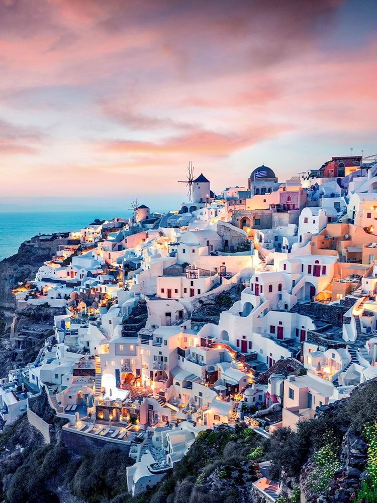 Aerial view of Santorini