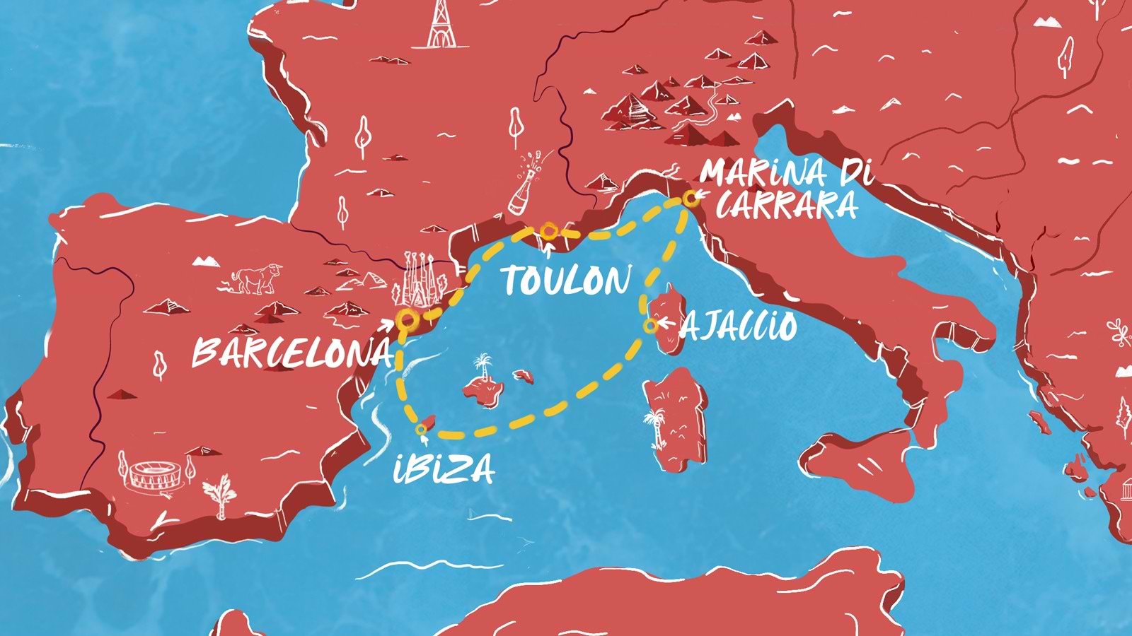 Map Of IrresistibleMed with Marina di Carrara