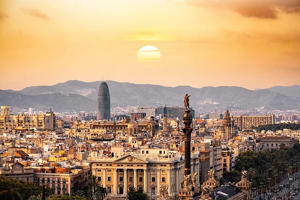 Landscape of Virgin Voyages destination, Barcelona, Spain.