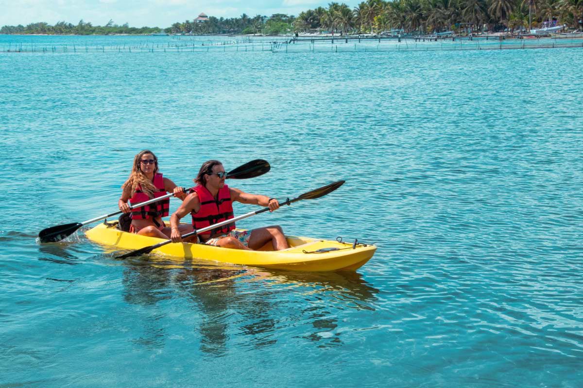 Clear-Bottom Kayak in Costa Maya