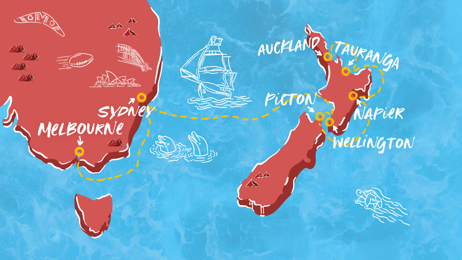 Maori and Australian Shores Map